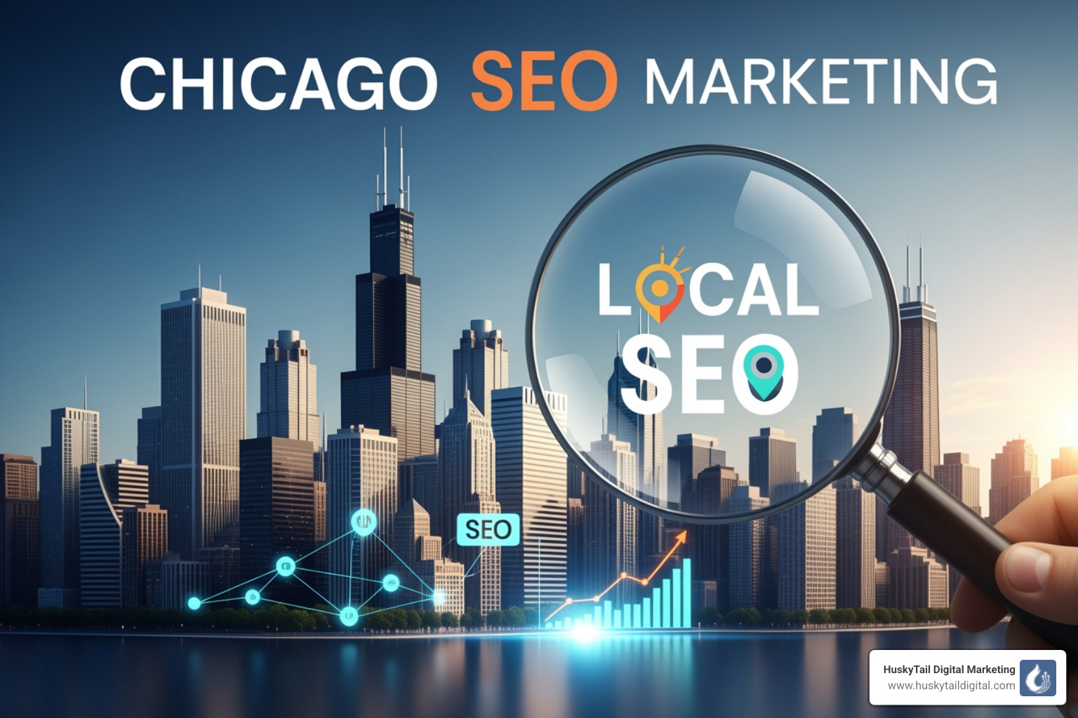 A Google Maps result for a Chicago business displayed on a laptop screen - chicago local seo marketing