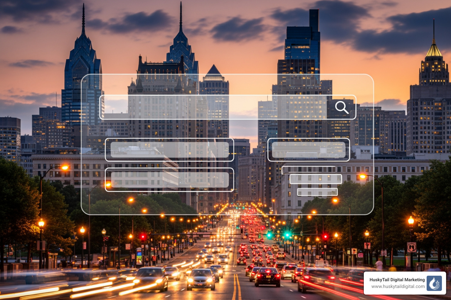 Pennsylvania business district with search engine overlay - seo company pa