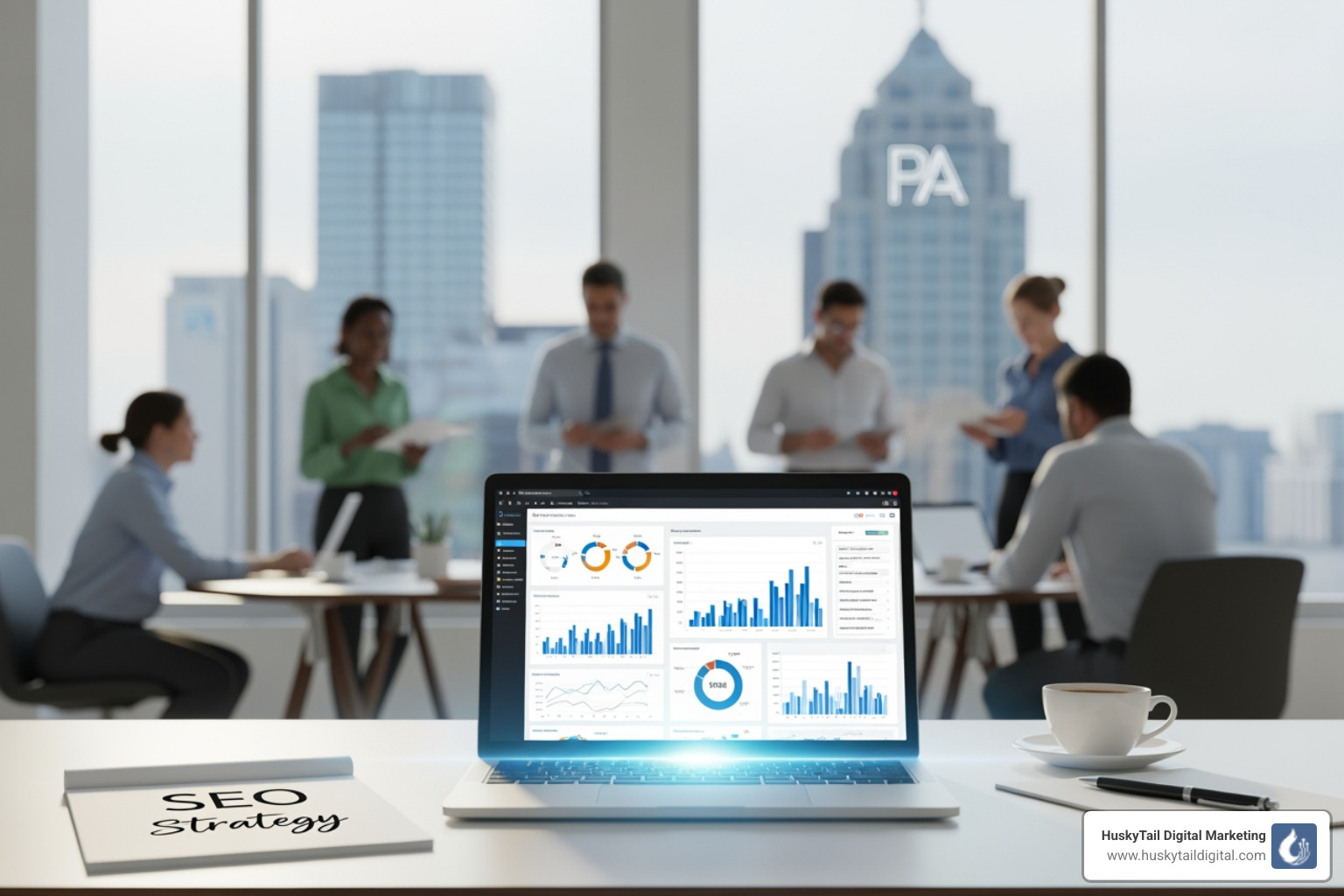 Map of Pennsylvania highlighting Philadelphia and Pittsburgh - seo company pa