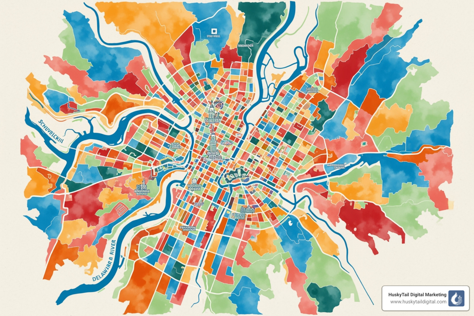 Map of Philadelphia neighborhoods - Philadelphia search marketing
