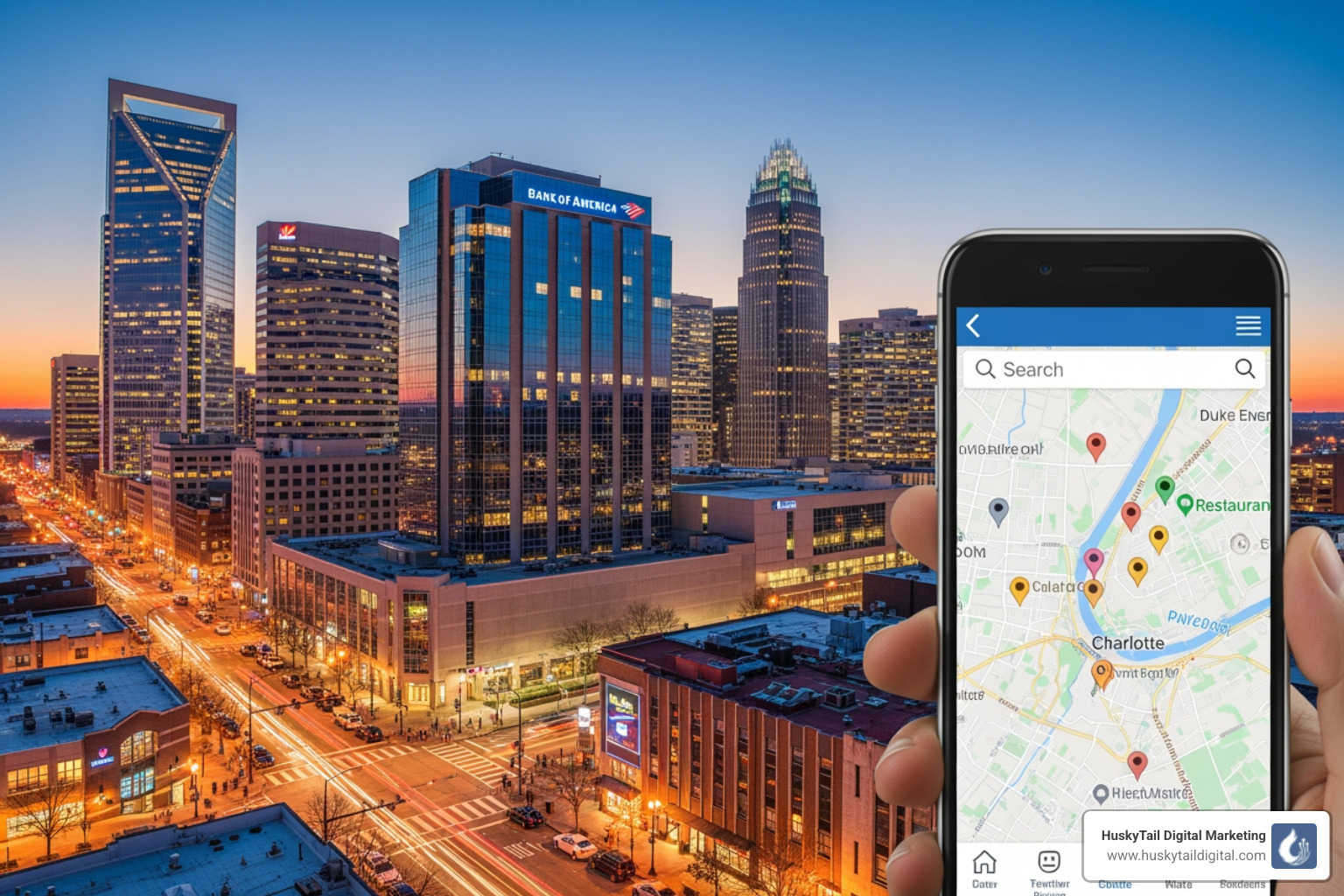 A perfectly optimized Google Business Profile for a Charlotte business showing rich details, photos, and reviews - local search Charlotte