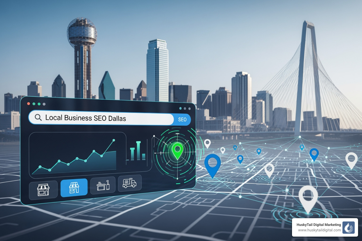 Website optimized with Dallas-specific location pages - local business seo services dallas