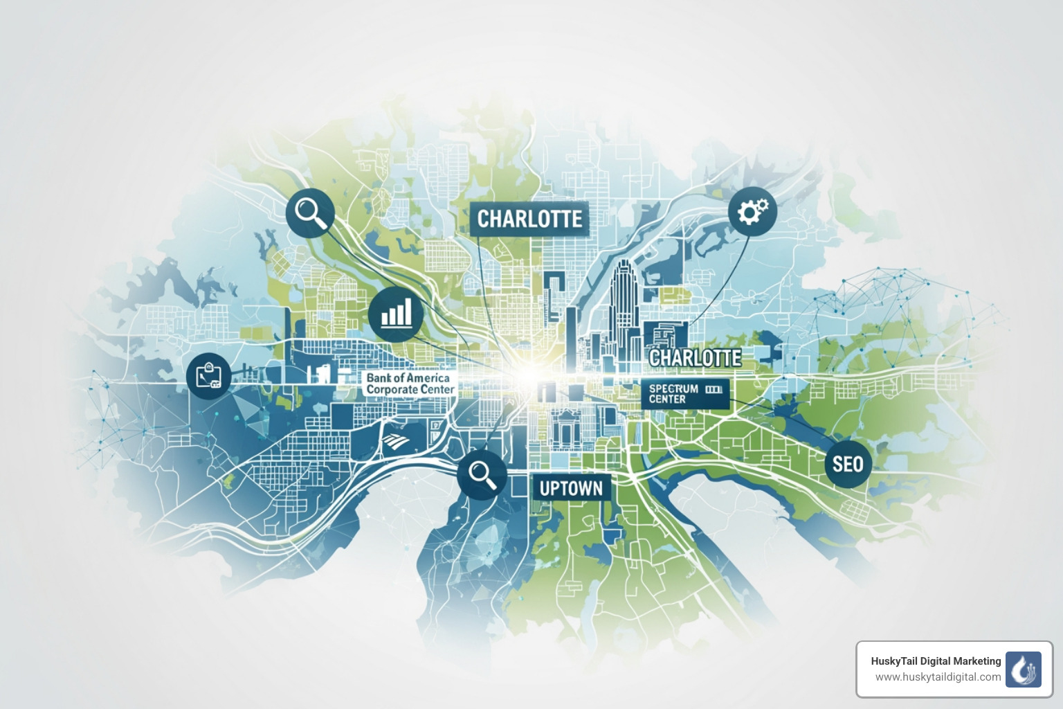 A Google Search Engine Results Page (SERP) showing a clear distinction between paid advertisements at the top, labeled "Ad", and organic search results appearing below them. The organic results feature titles, URLs, and descriptive snippets. - charlotte search engine marketing services
