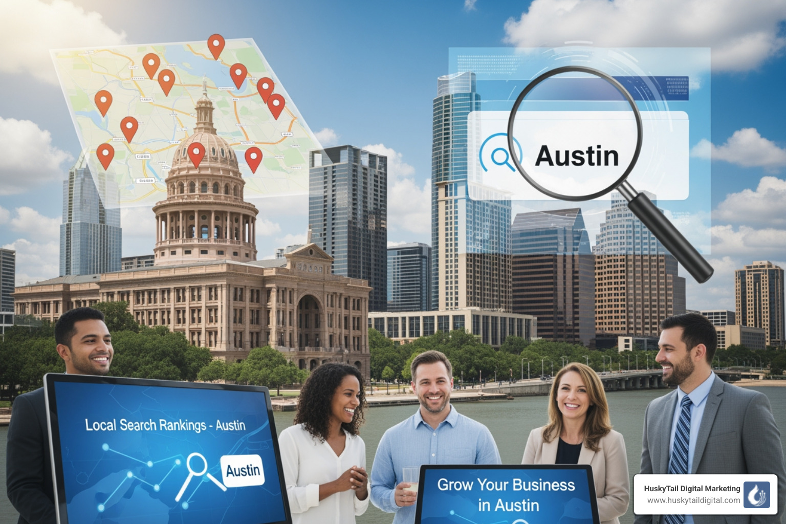 Google Maps Local Pack result for Austin businesses - local seo services in austin