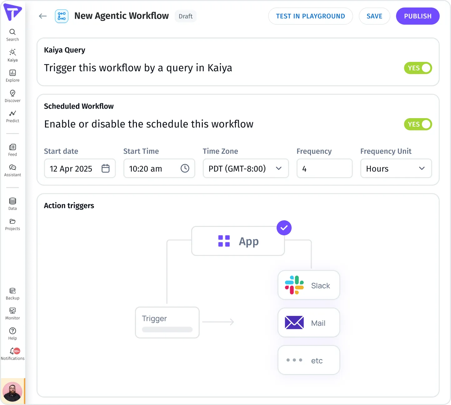 Agentic flow triggers