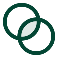 two circle intersecting icon