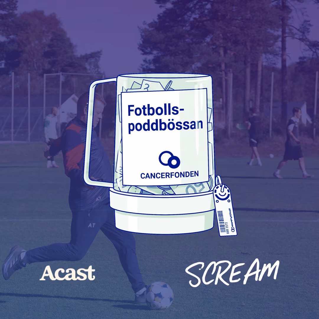 Cancerfonden: Fotbollspoddbössan