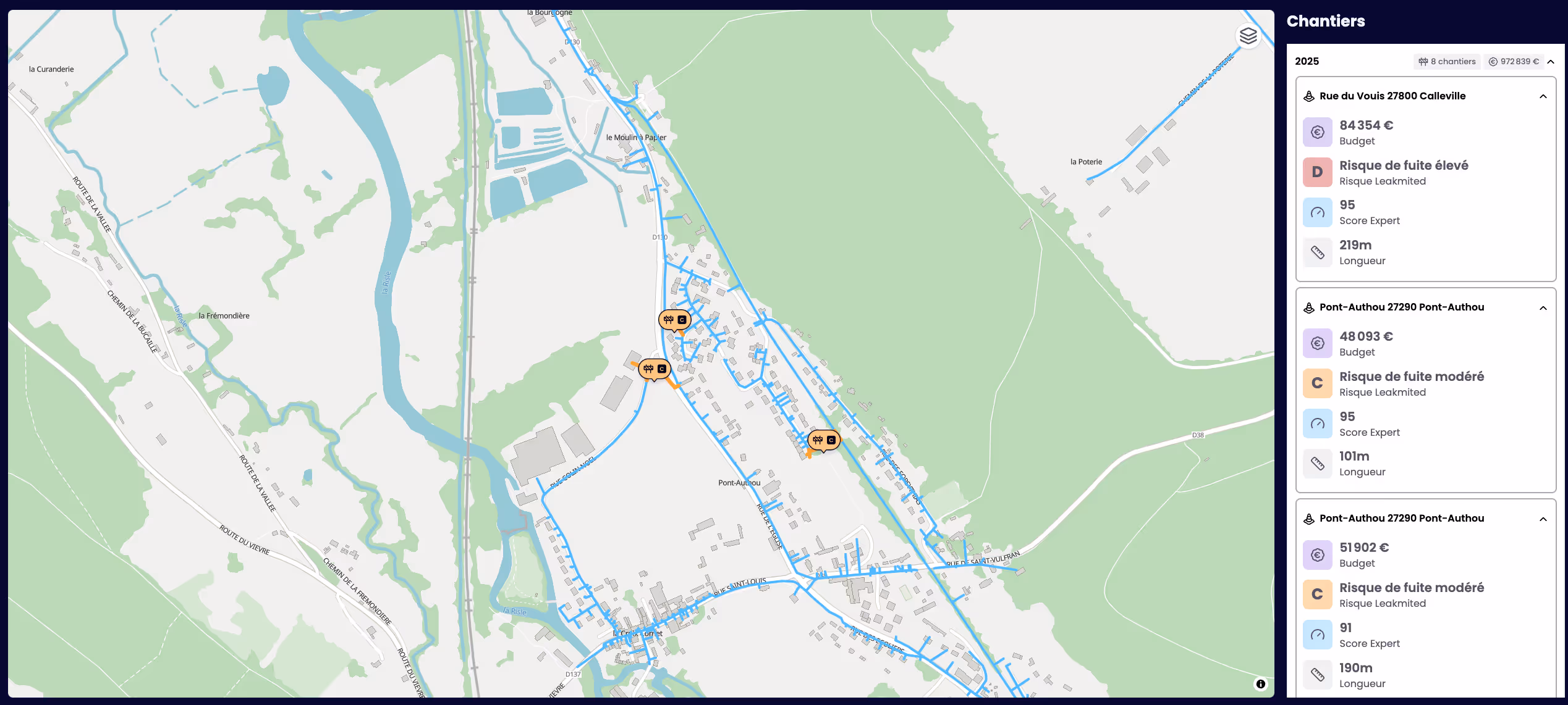 Visualisation des chantiers grâce au jumeau numérique Twin de Leakmited