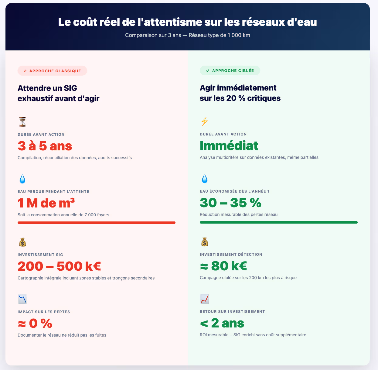 Le coût de l'attentisme sur les réseaux d'eau