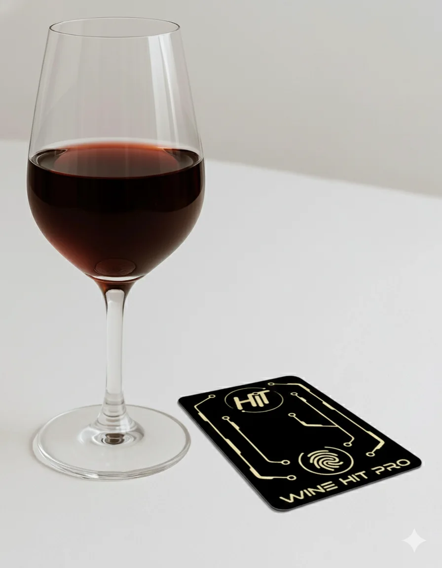 Wine HIT Pro with a glass of wine