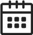 Minimalist calendar icon in black