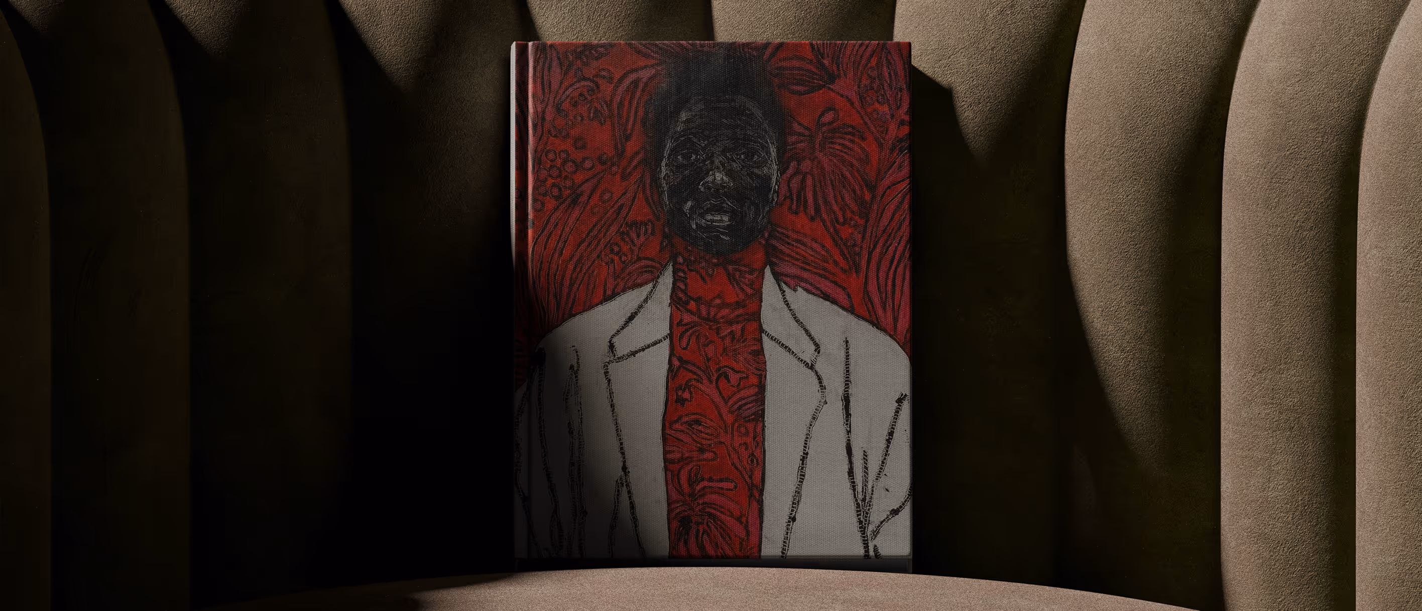 Alternate angle of the book placed in a soft, atmospheric setting.