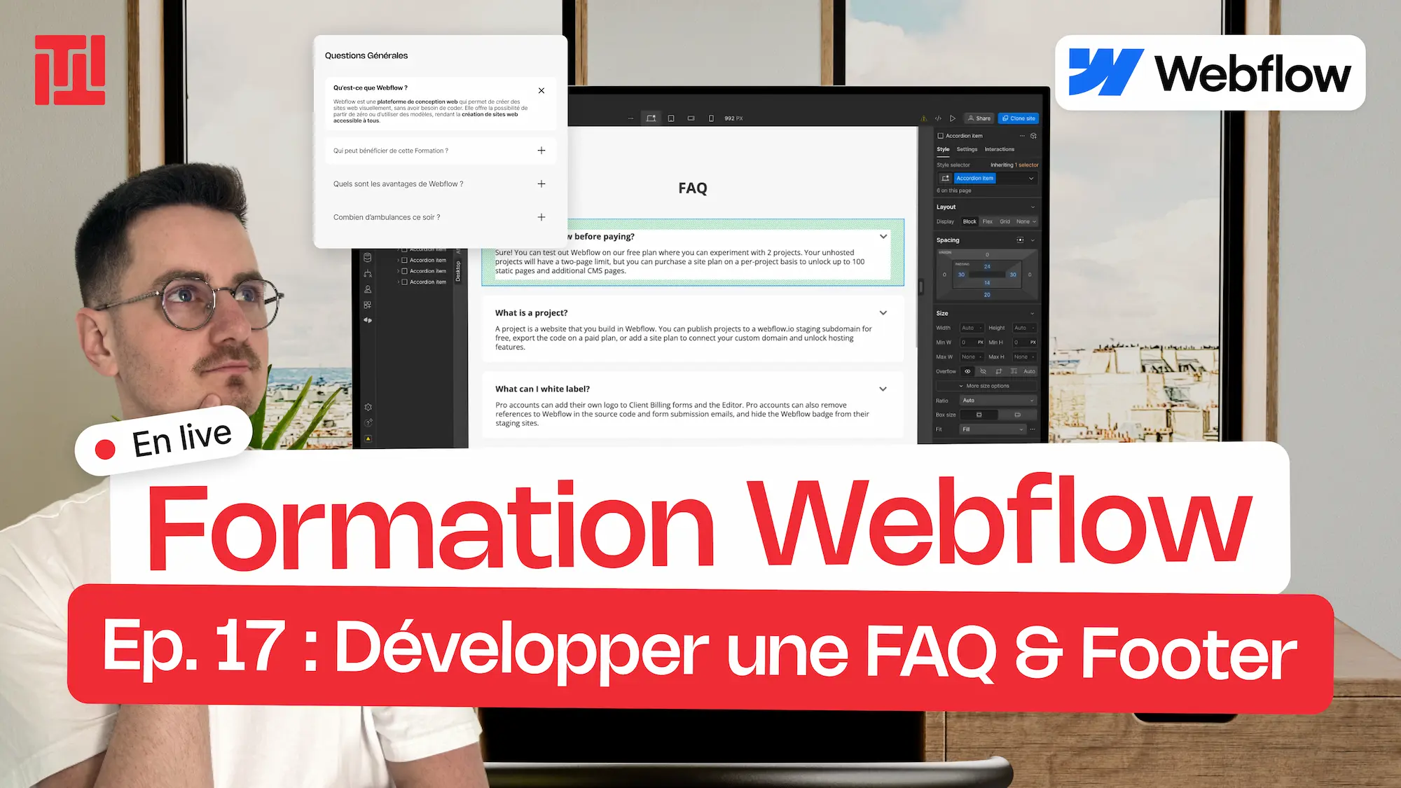 Épisode 17 : FAQ & Footer - Formation Webflow