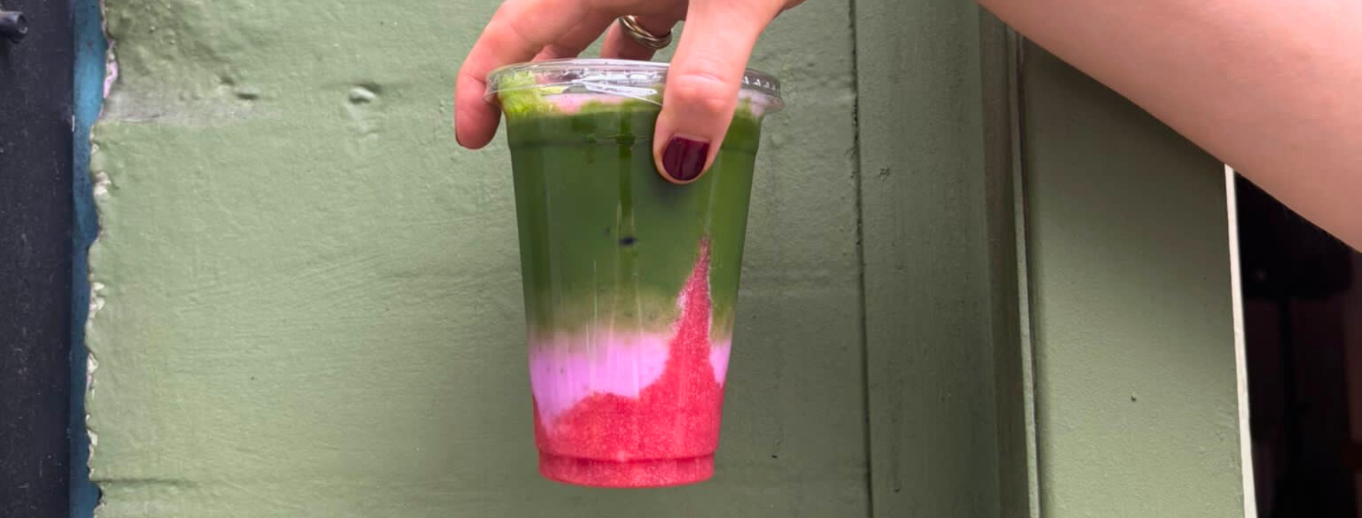 strawberry matcha latte