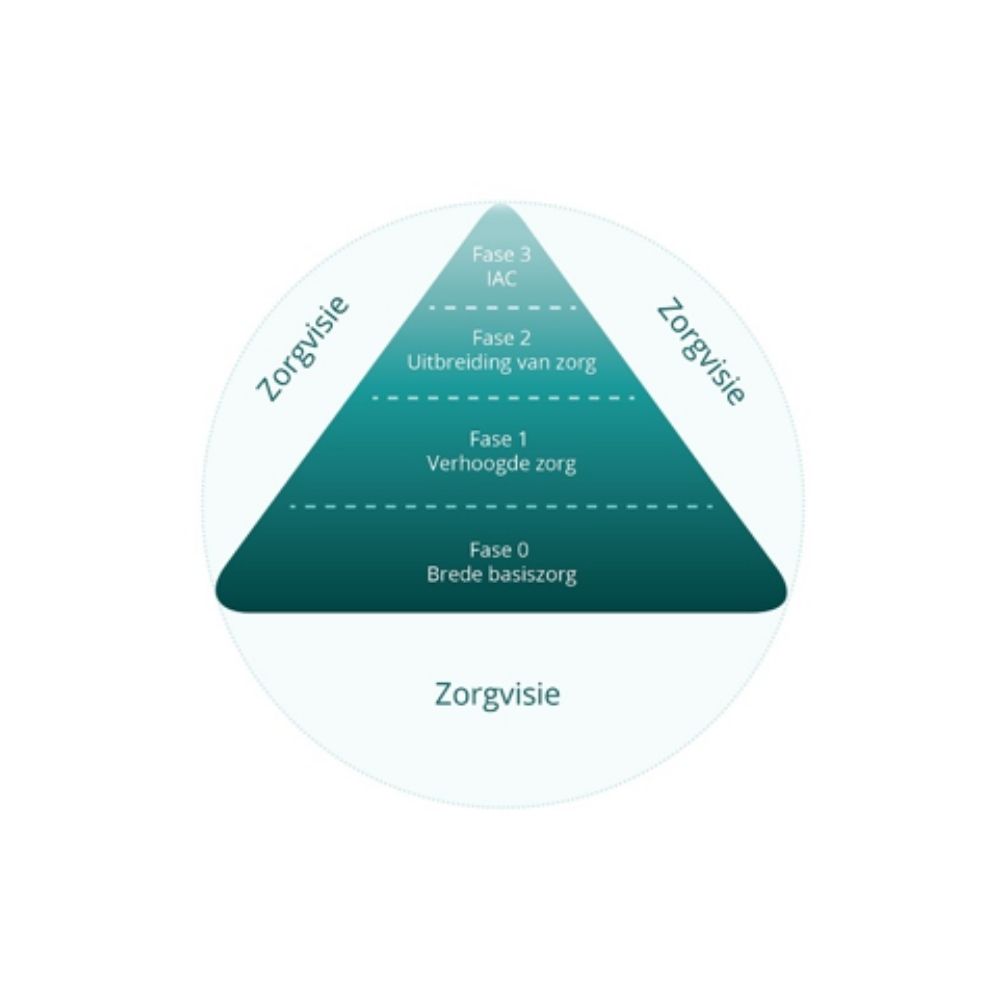 Schematische voorstelling van de zorgpiramide