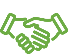 Icon of two hands shaking in agreement