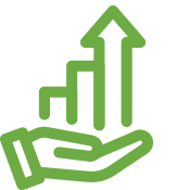 Image of an open hand holding a growth chart.