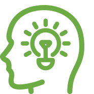 Image of a human head silhouette containing an illuminated light bulb.