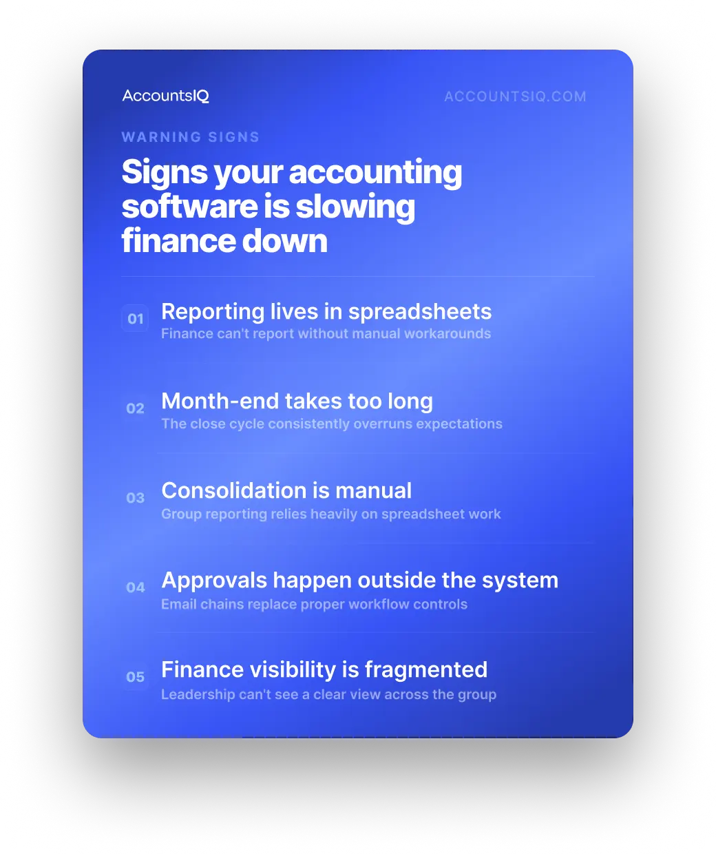 Five signs your finance software is slowing you down