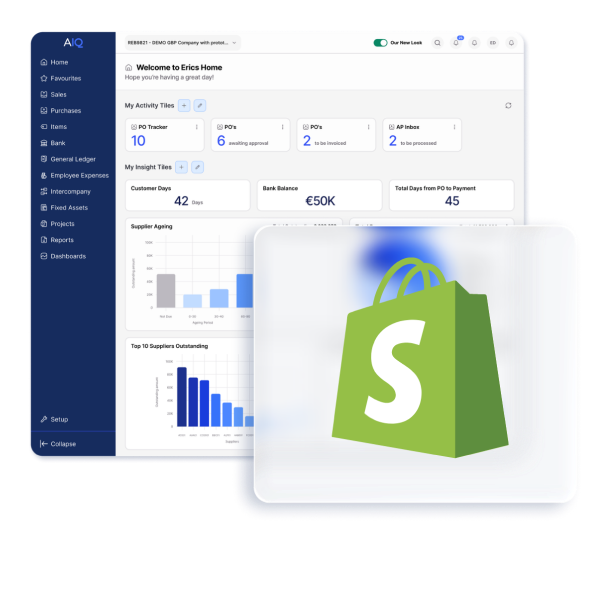 Shopify integration with AccountsIQ