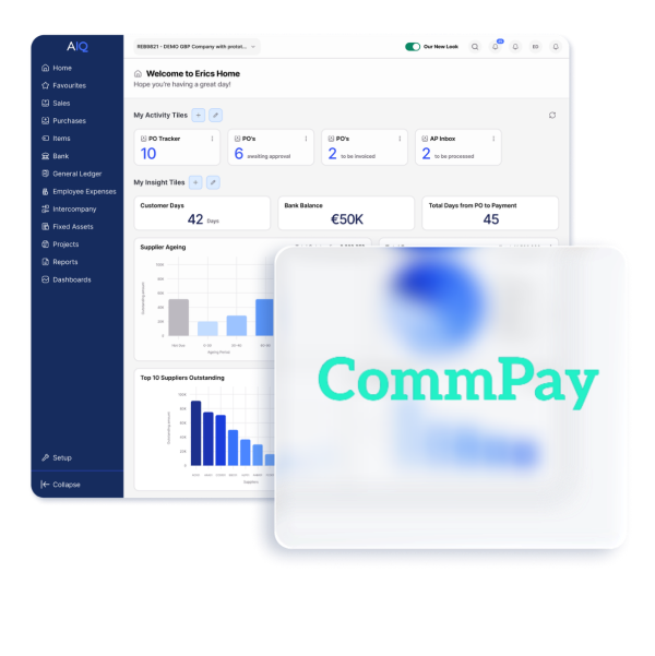 Income and payment flow into AccountsIQ