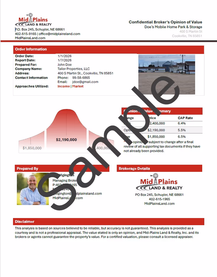 Sample Mobile Home Park Valuation Report