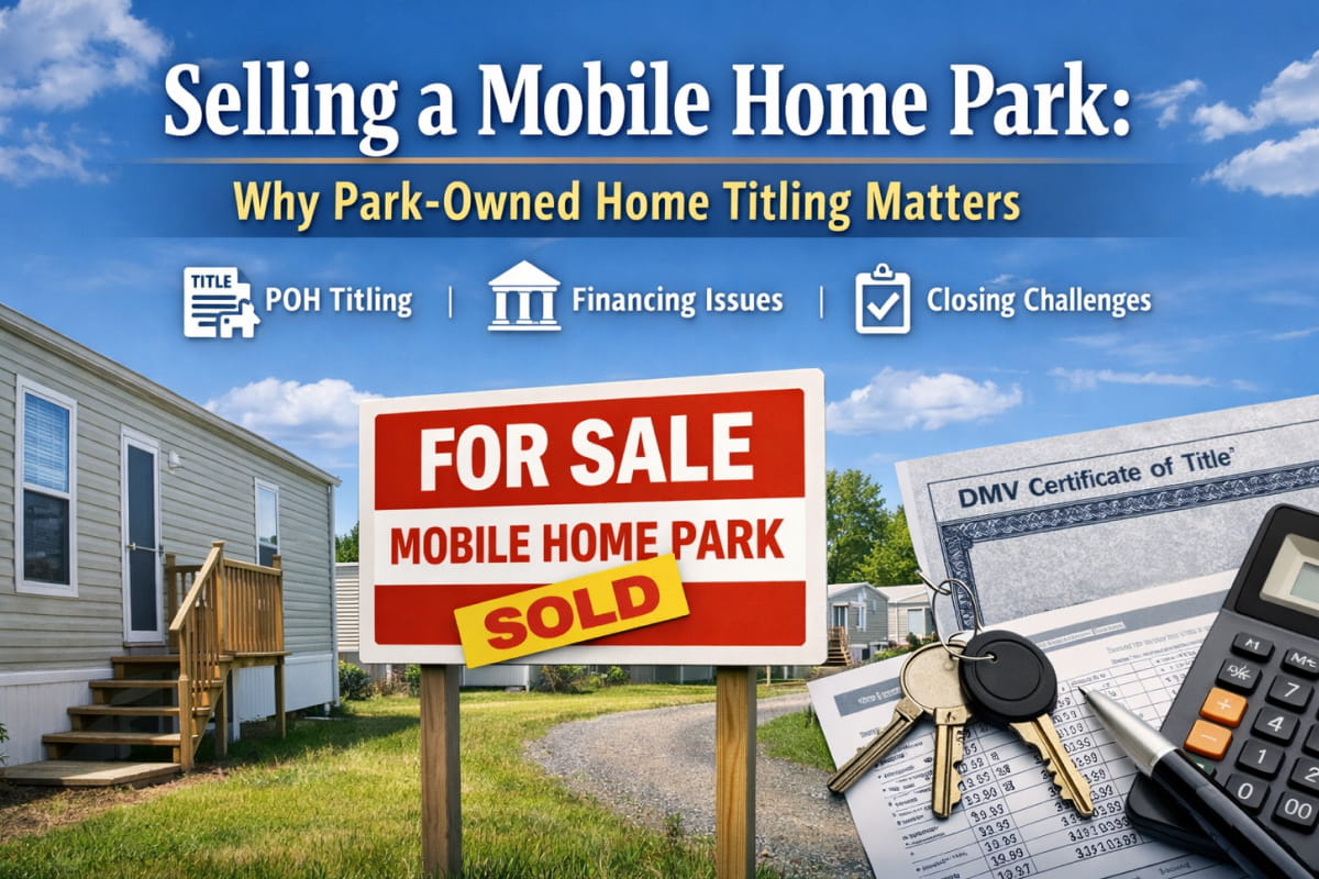 Selling a mobile home park: park-owned home titling and financing