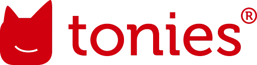 Toniebox logo in red with a stylized cat face icon.