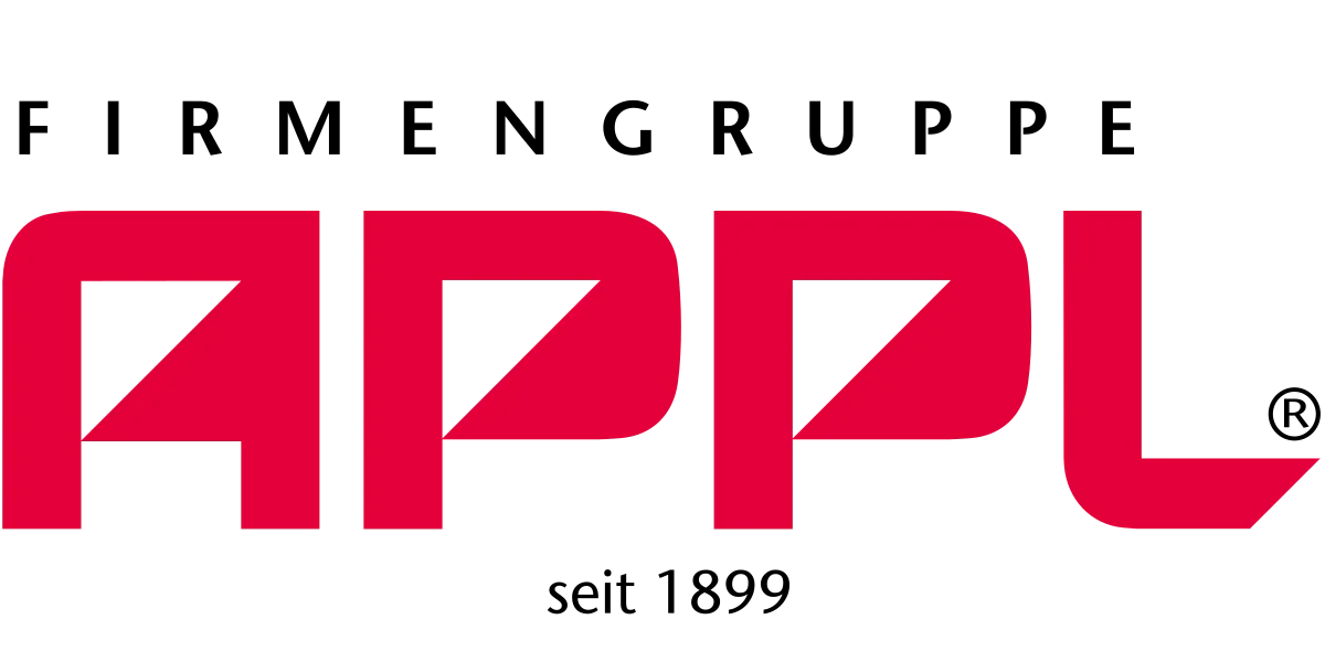 APPL logo with stylized red letters featuring triangular cutouts.
