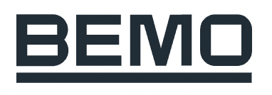 BEMO company logo with a horizontal line beneath the text.