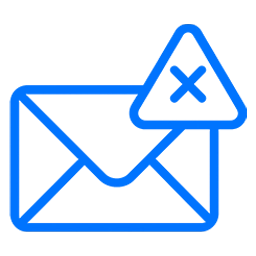 Graphic of email with a warning sign on it
