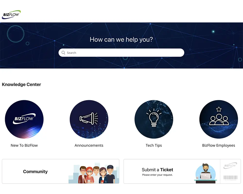 Screenshot of an HR Portal created using BizFlow M