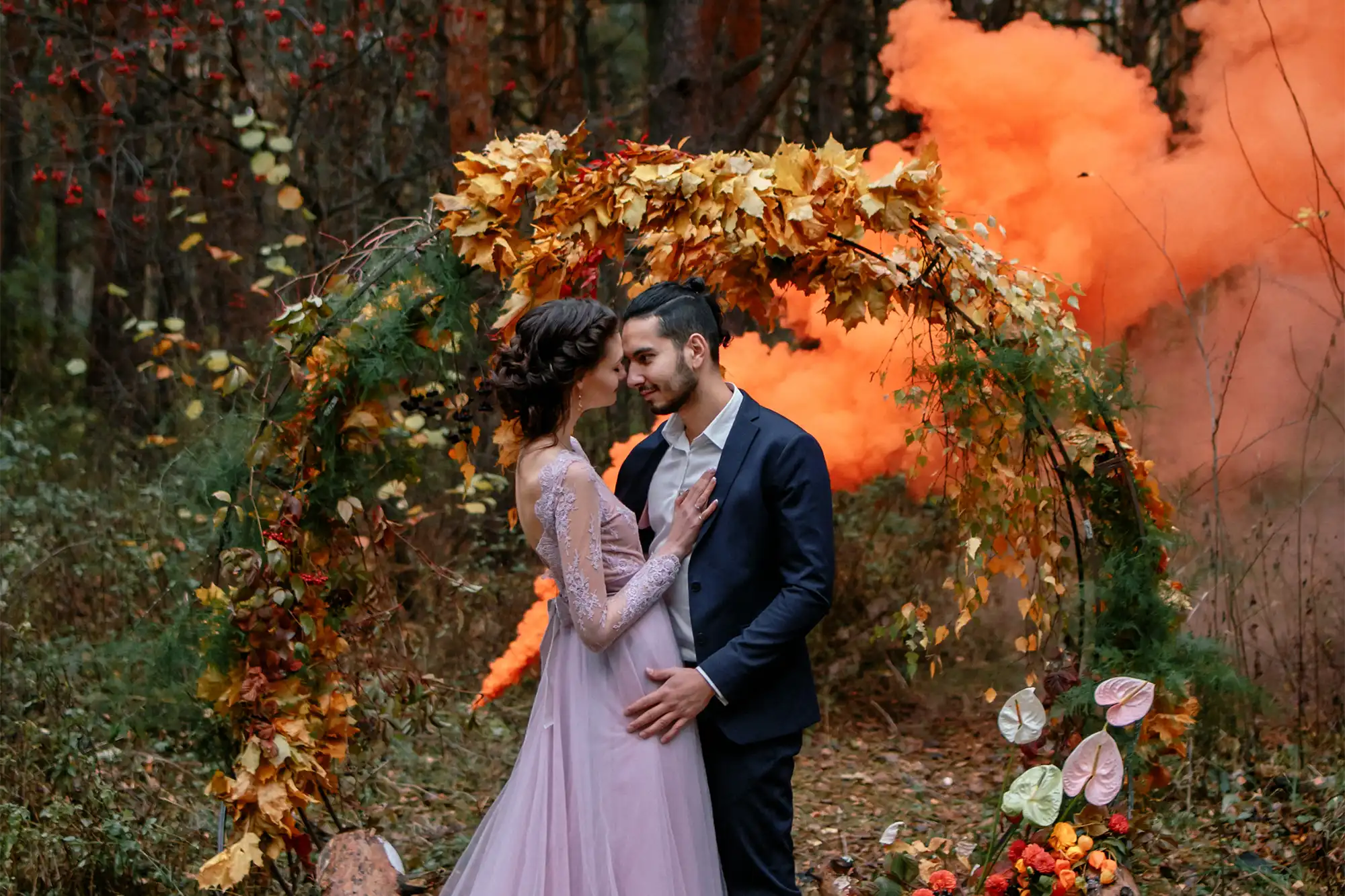 Hochzeit in der Farbe Orange
