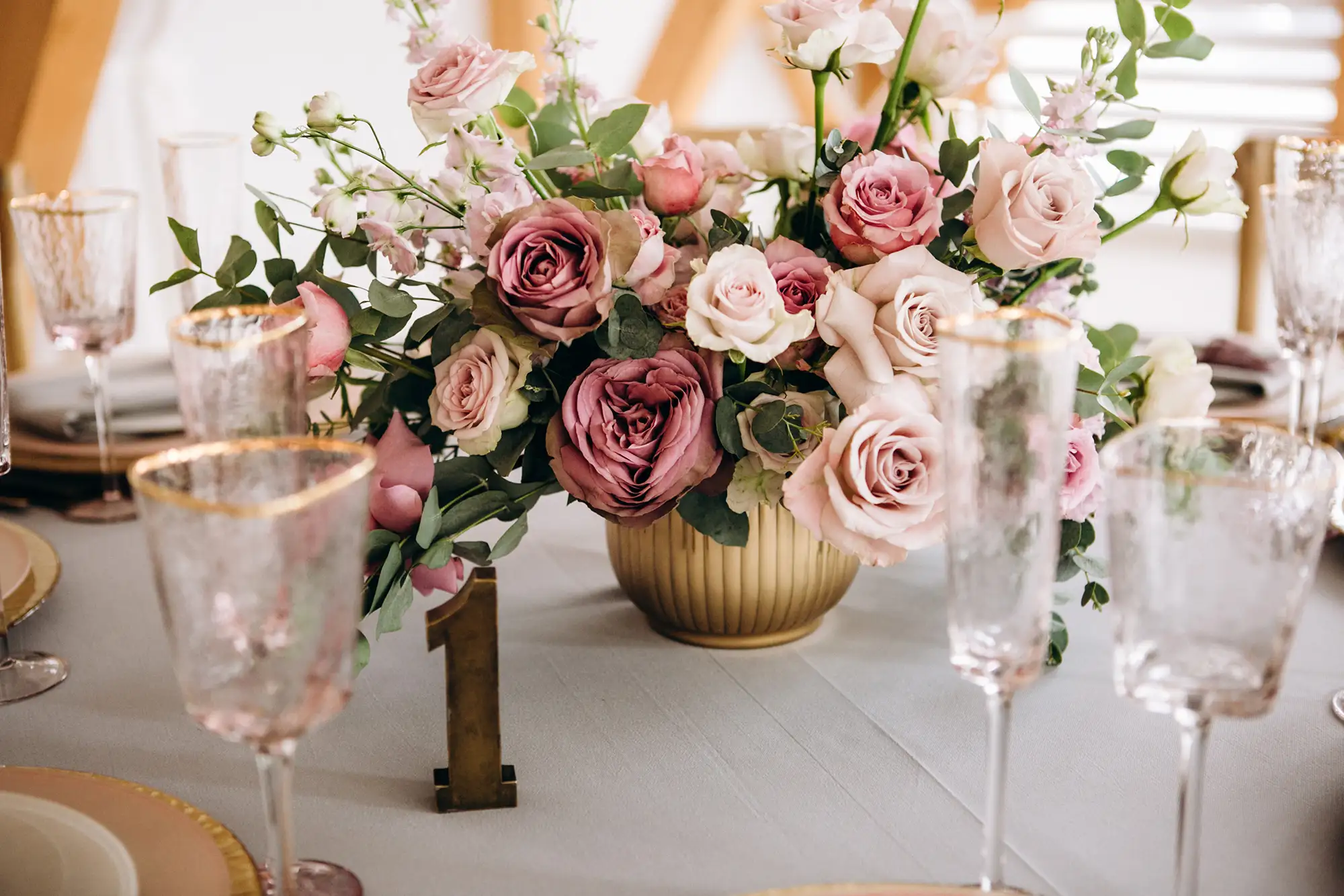 Hochzeit in der Farbe Altrosa