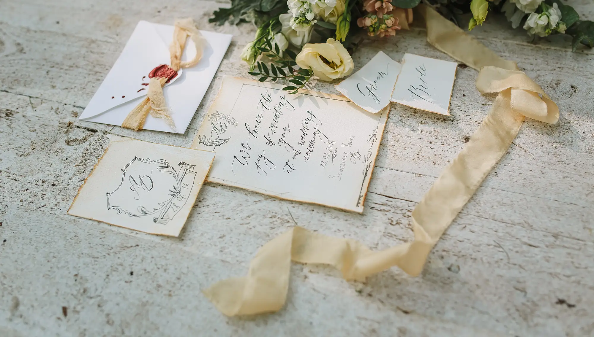 Hochzeit in der Farbe Creme