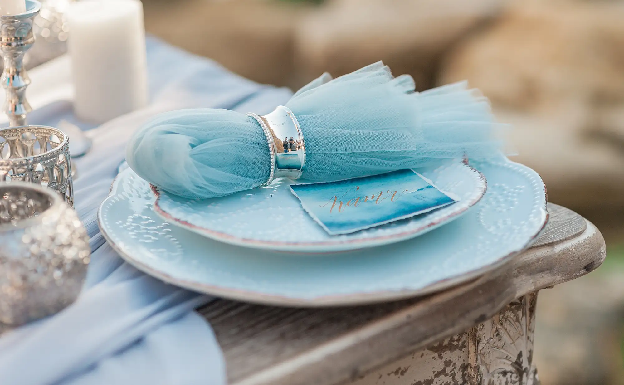 Hochzeit in der Farbe Hellblau