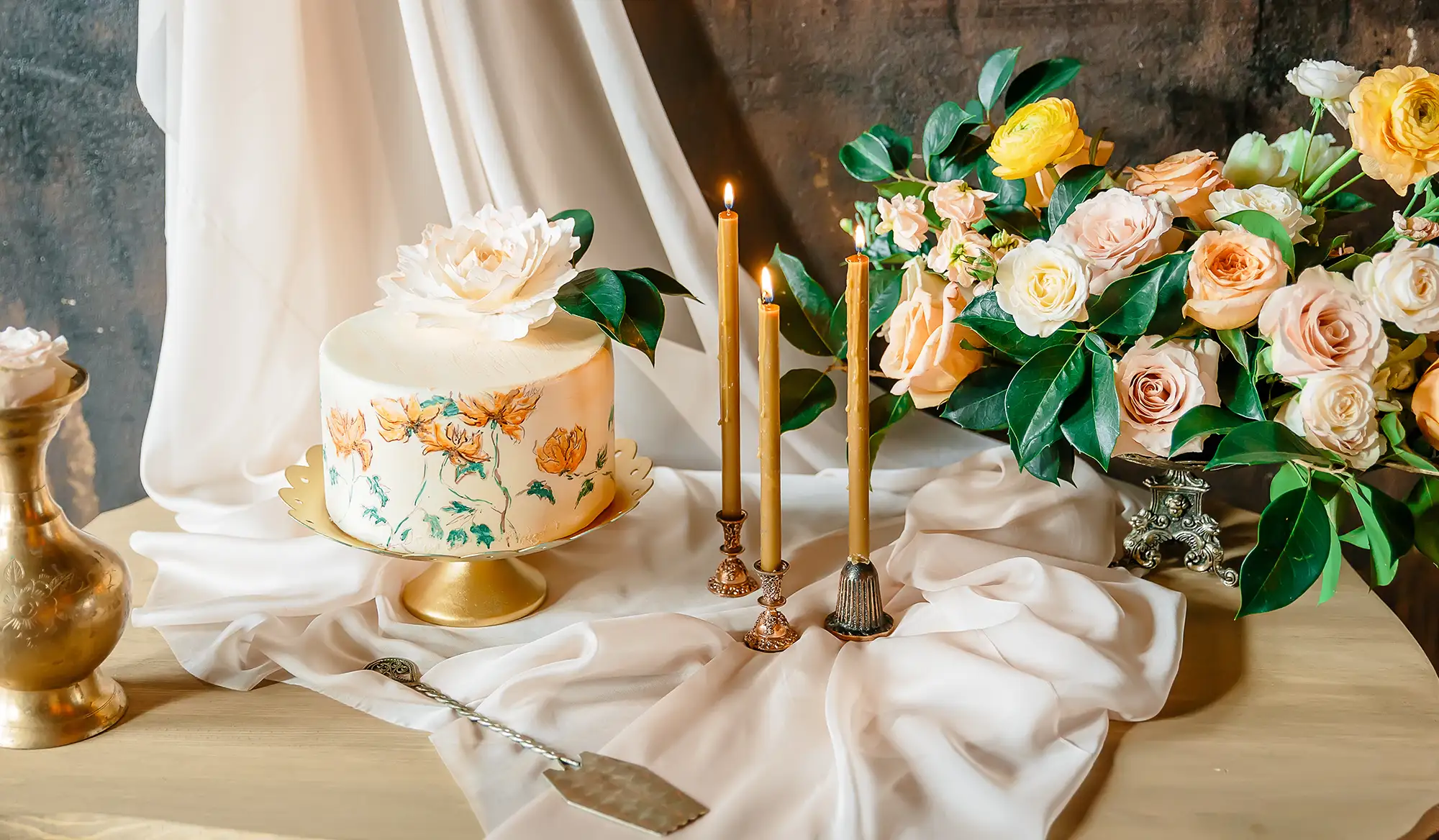 Hochzeit in der Farbe Senfgelb