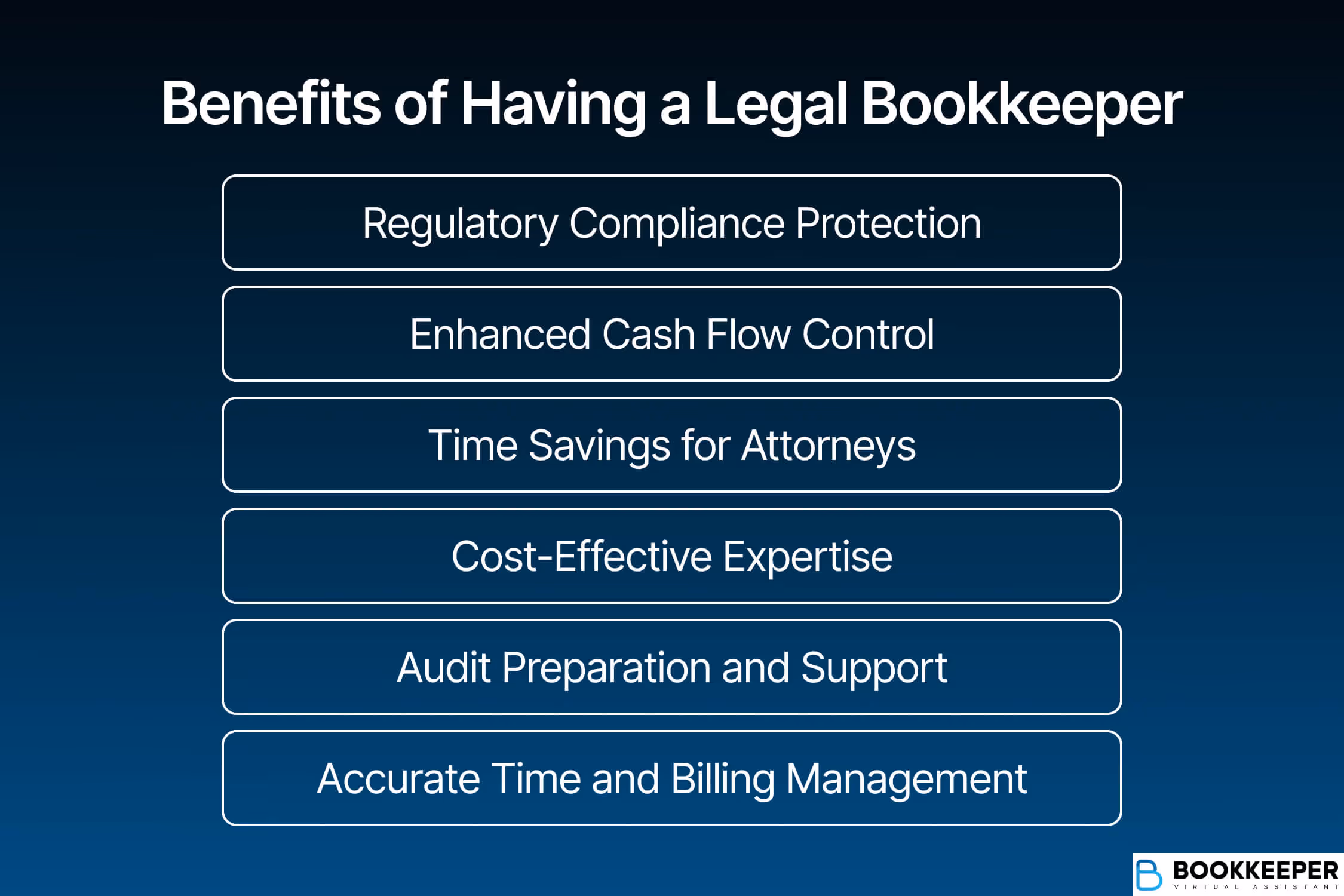 list of benefits by having a legal bookkeeper for law firms and lawyers.