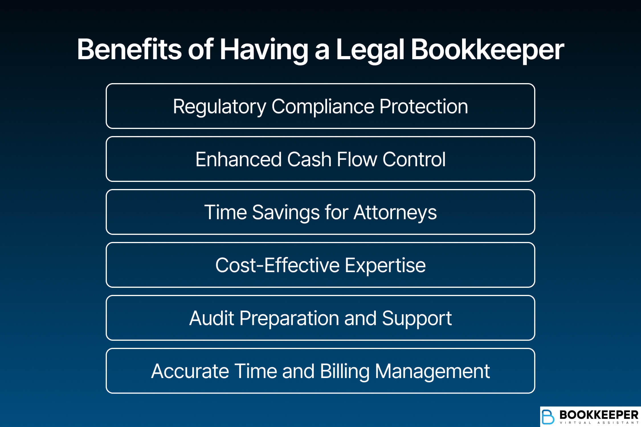 list of benefits by having a legal bookkeeper for law firms and lawyers.