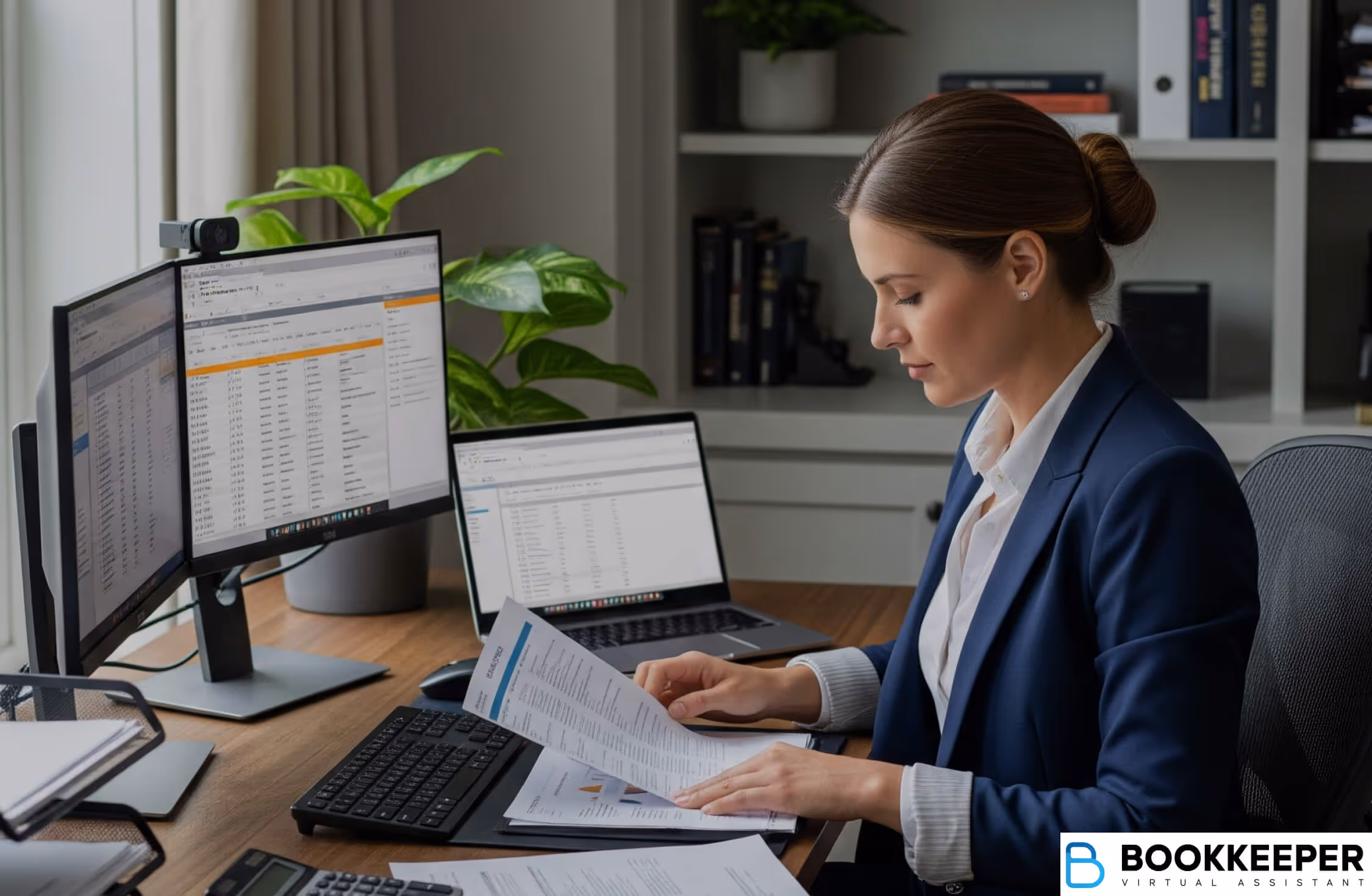 Specialized online bookkeeper doing bookkeeping at her own home for law firms.