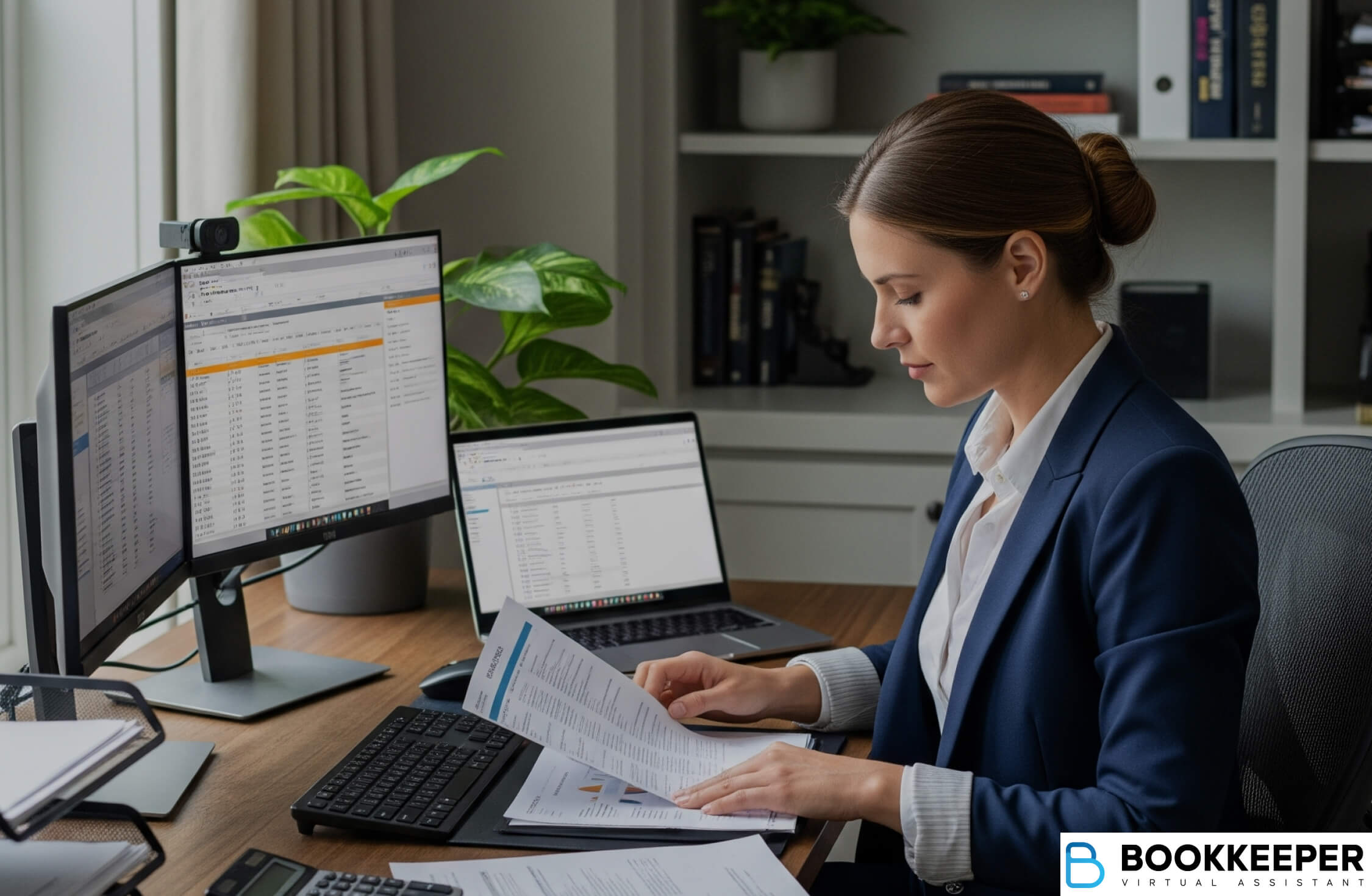 Specialized online bookkeeper doing bookkeeping at her own home for law firms.