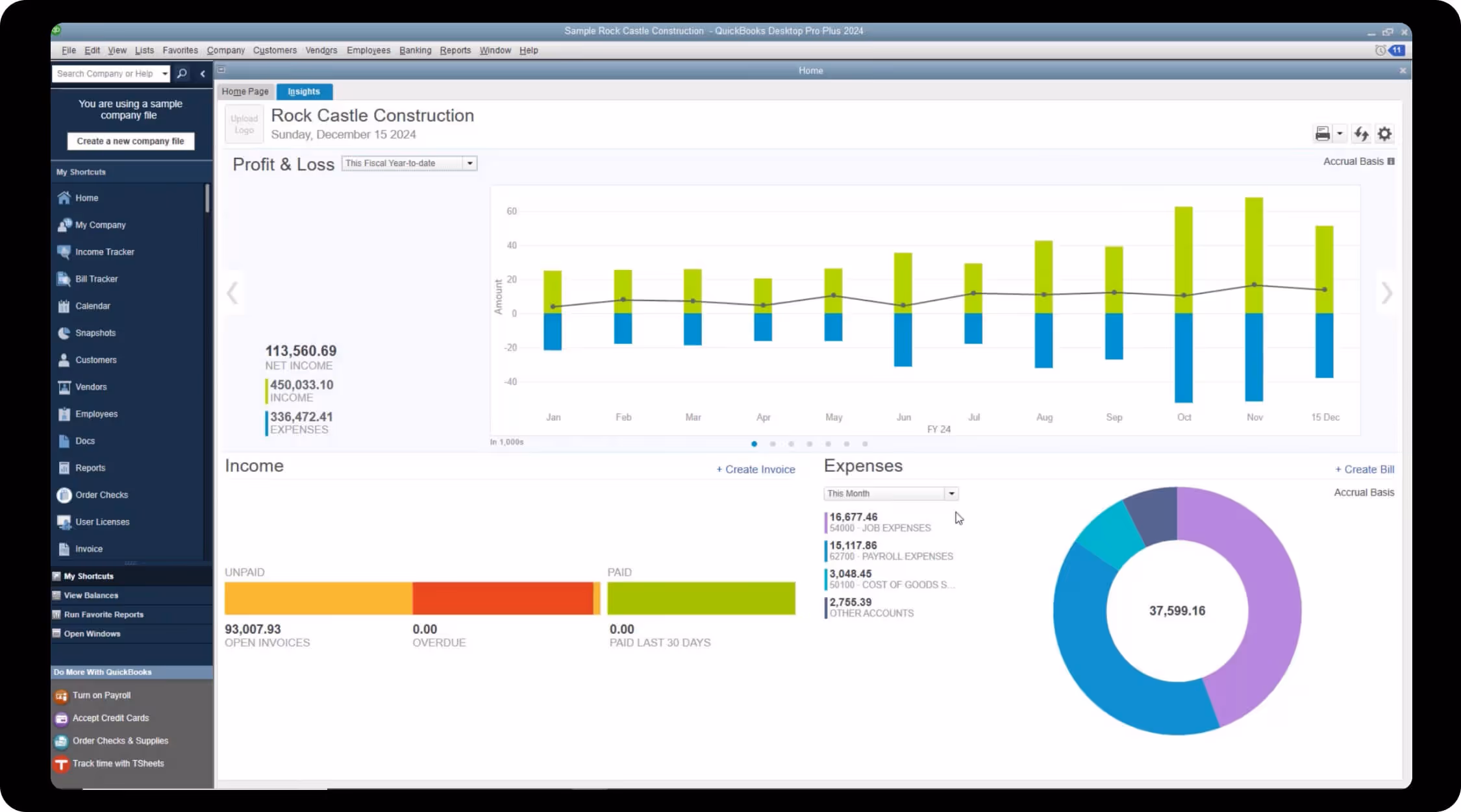 Quickbooks desktop accounting software platform.