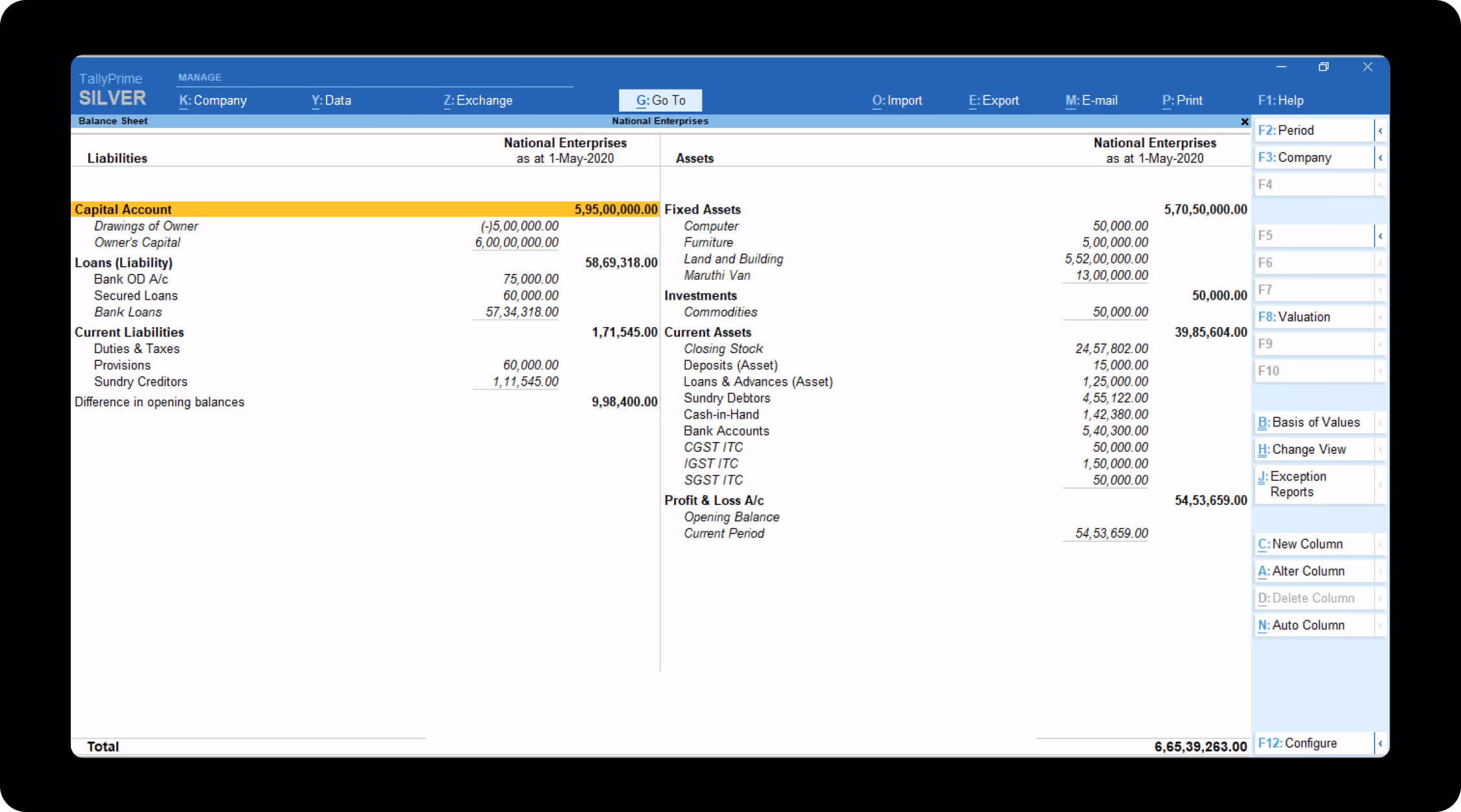 Tally Prime desktop accounting software platform.