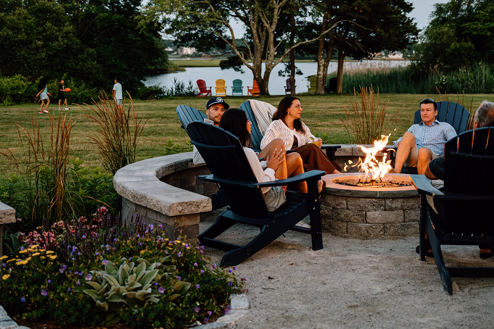 firepit at the uncommoner hotel in yarmouth ma