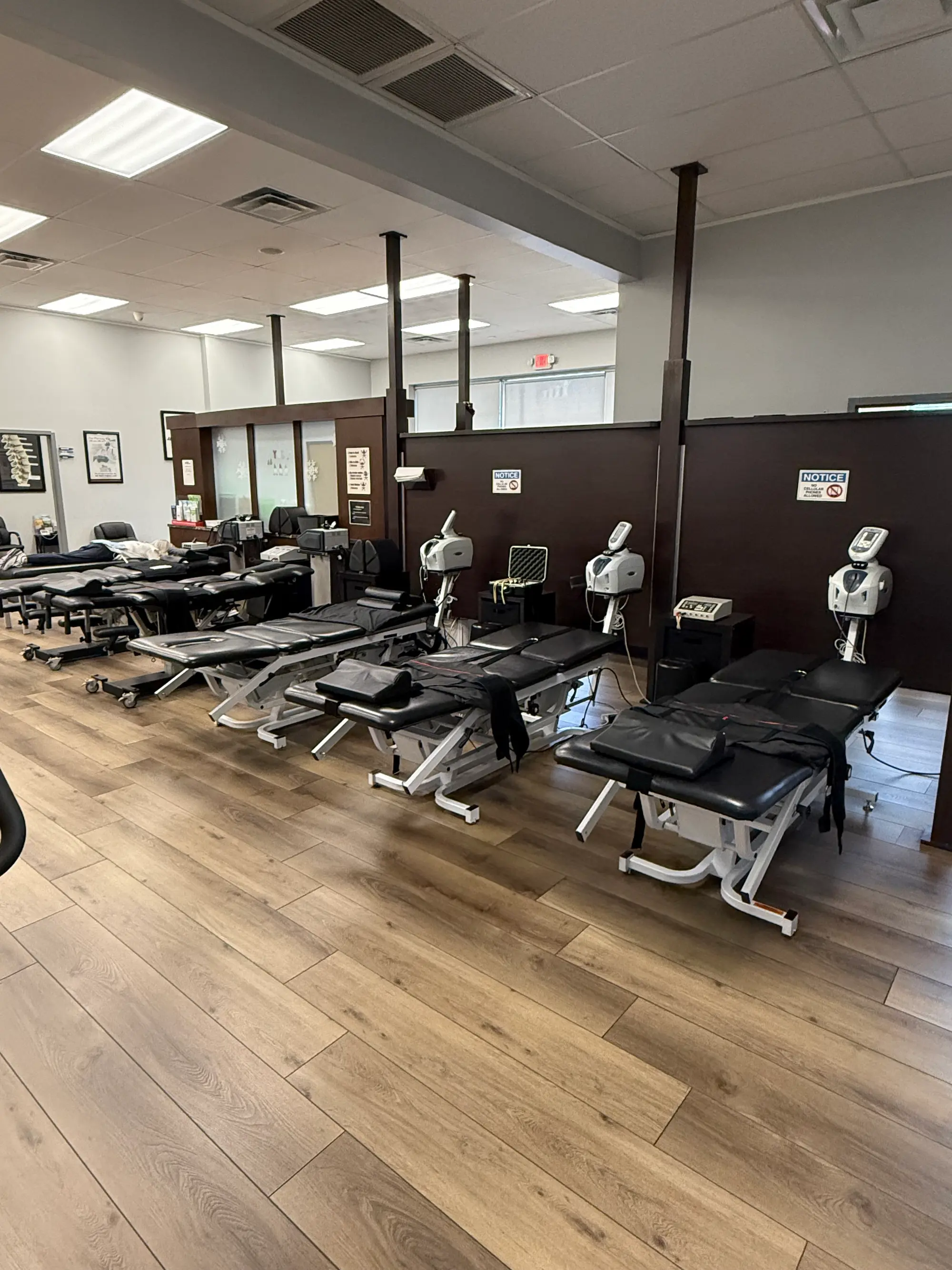 office view of laser therapy tables