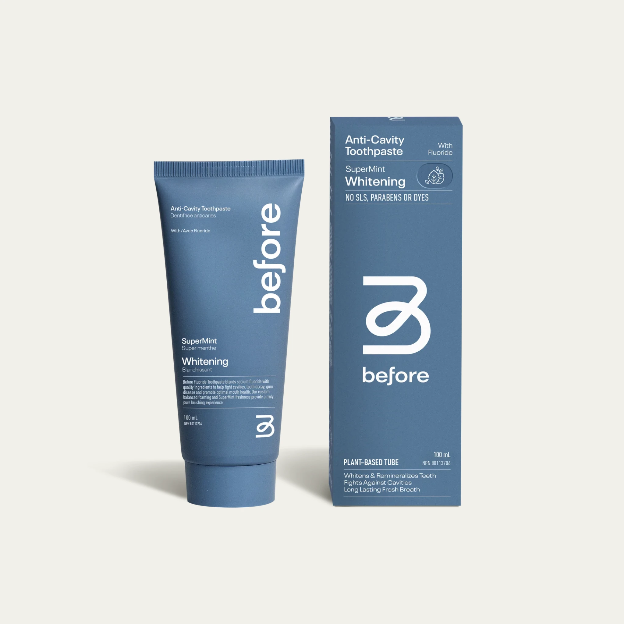 Before Anti-Cavity SuperMint Whitening Toothpaste