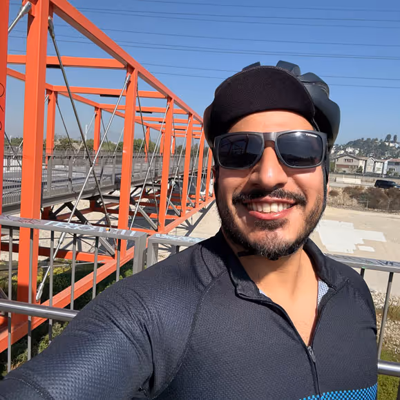 Latino man with bike gear