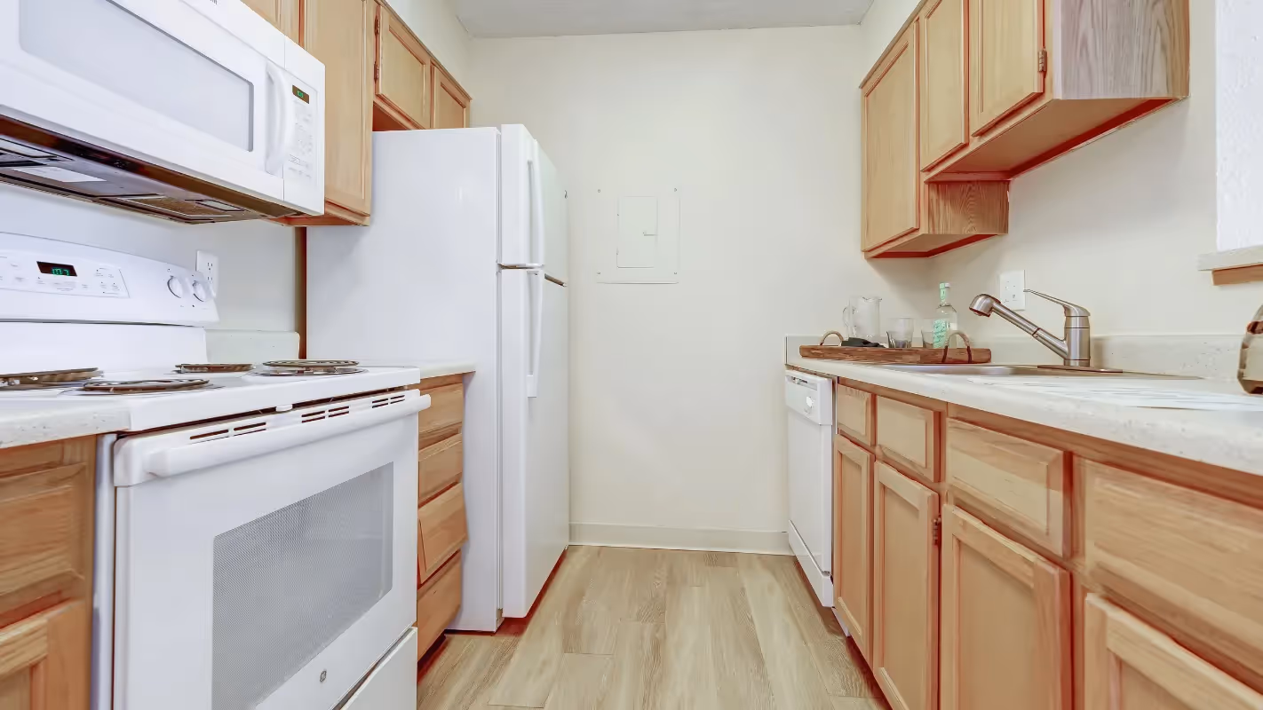 kitchen with white appliances