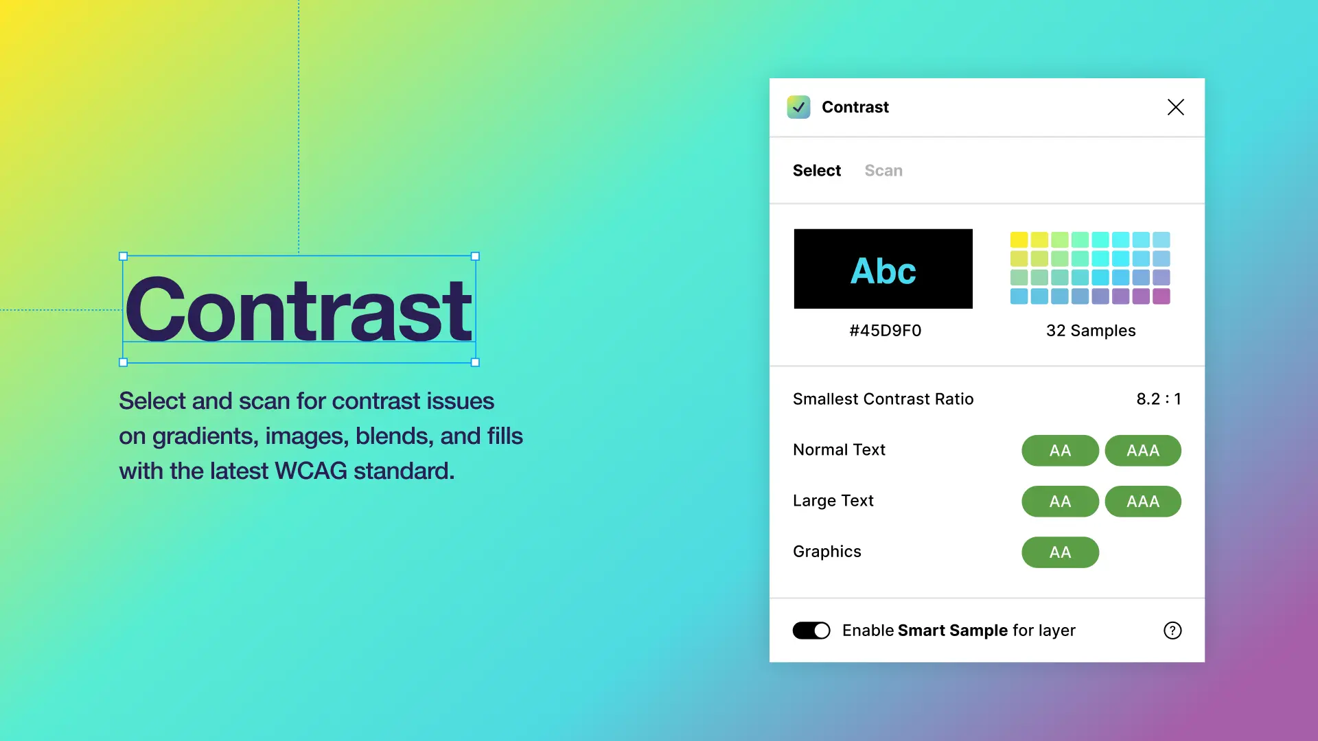 Screenshot of the Contrast plug-in preview from the Figma community library