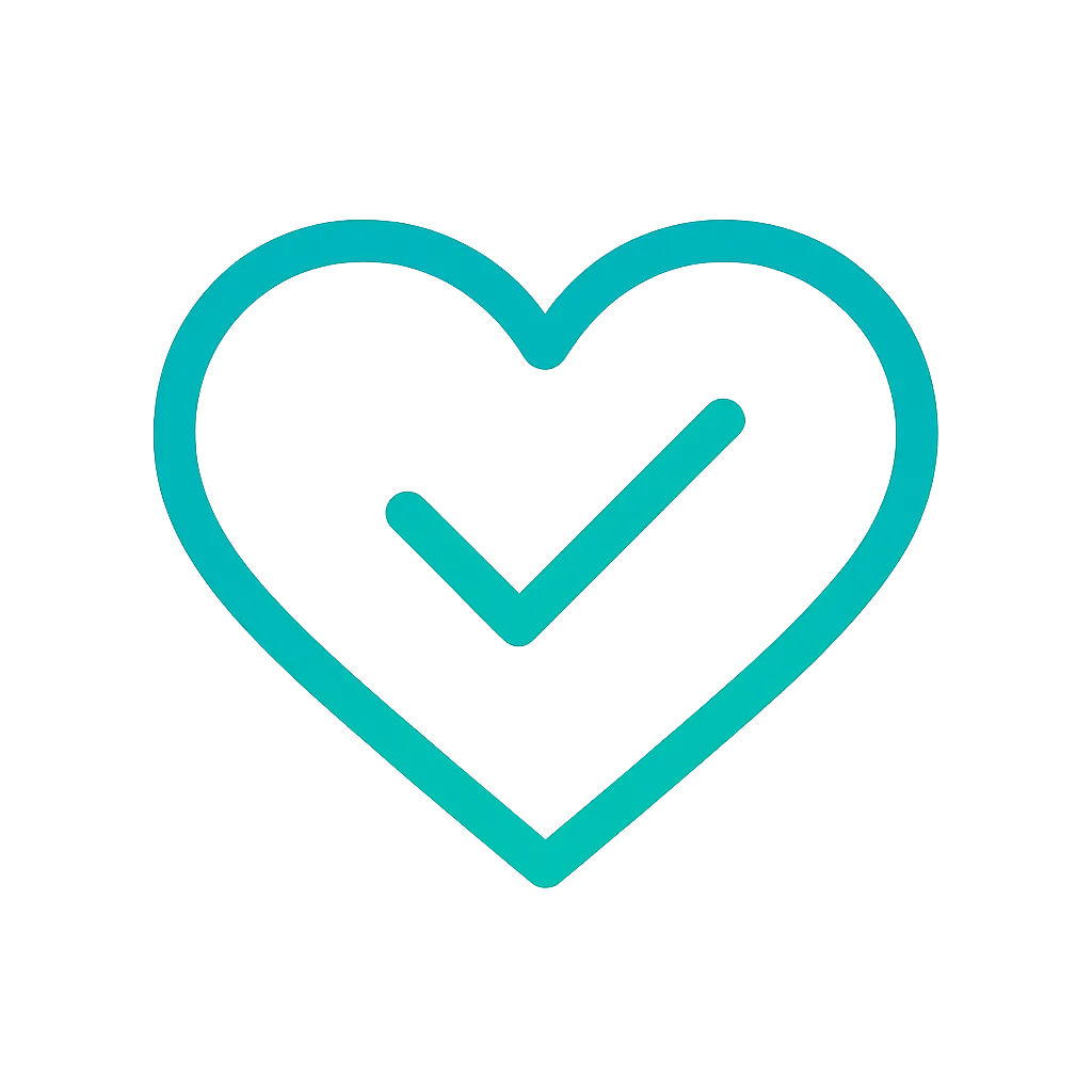 heart to validate strong usage icon